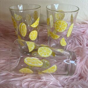 LIBBEY 3 Lemon Glasses - Medium Size - No Chips or Cracks Vintage